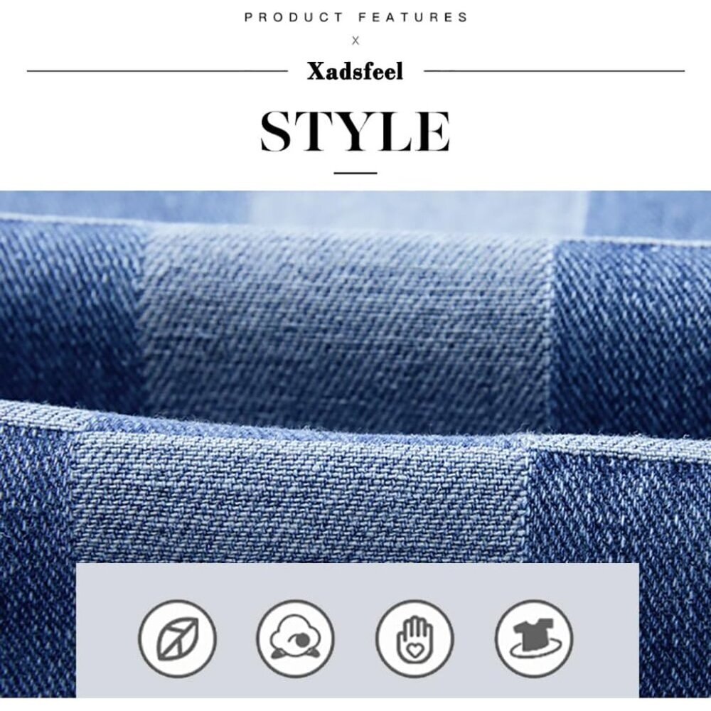 Womens Patterned Wide Leg Jeans High Waist Cotton Blend Casual Pants - Picture 6 of 8